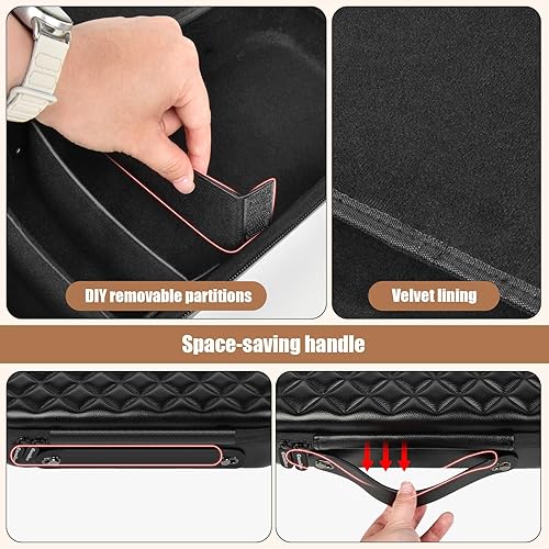 Miniatura 4 de Estuche organizador de lentes de sol, soporte para múltiples pares de anteojos, almacenamiento de viaje para lentes de sol con 8 compartimentos