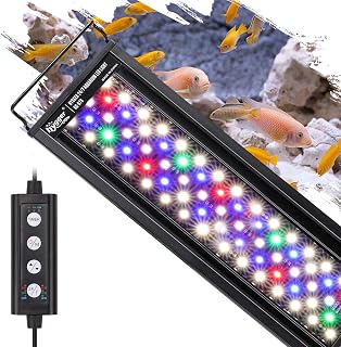 Hygger 18W 24/7 Aquarium LED Light: Sunrise-Daylight-Moonlight & DIY Modes, 7 Colors, Timer, Extendable Bracket for 18-24" Planted Tanks