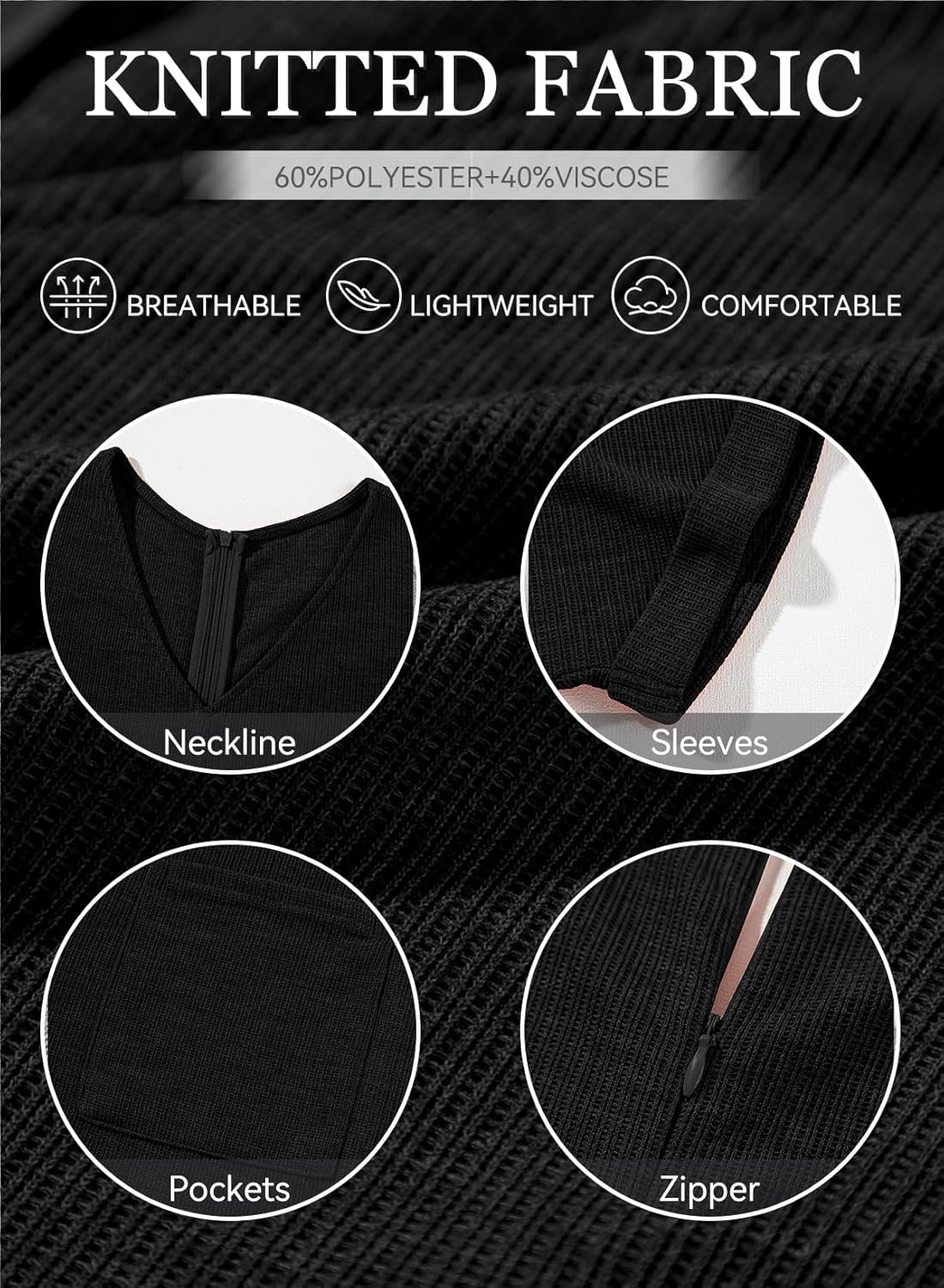 AlvaQ Rompers for Women Solid Color Casual Short Sleeve V Neck Zipper Short Jumpsuits with Pockets - Image 5