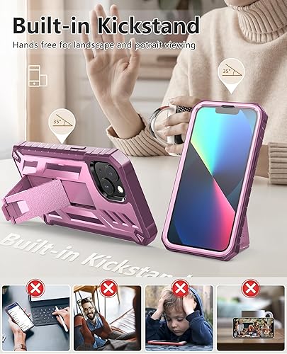 Miniatura 8 de Funda protectora para iPhone 13-14 para iPhone 16e, protección dura de grado militar resistente con clip para cinturón, agarre a prueba de golpes,