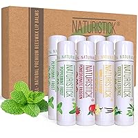 Vista 7 de Naturistick - Paquete de 7 bálsamos labiales premium de cera de abeja de Naturistick, sin químicos, 100% natural para labios secos y agrietados