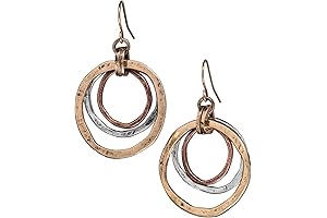 Sunrise Tricolor Dangle Earrings: A Celestial Symphony of Metals