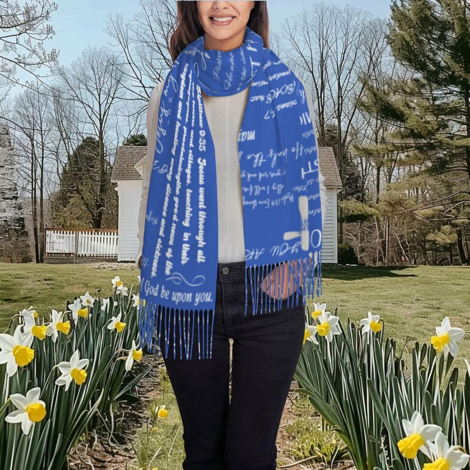 Prayer Shawl for Women Christian Bible Verse Prayer Scarf Church Wrap Cloth