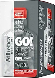 Atlhetica Nutrition GO! ENERGY NOW GEL (10 sachês de 30g) Morango com Limão, Multicolorido.