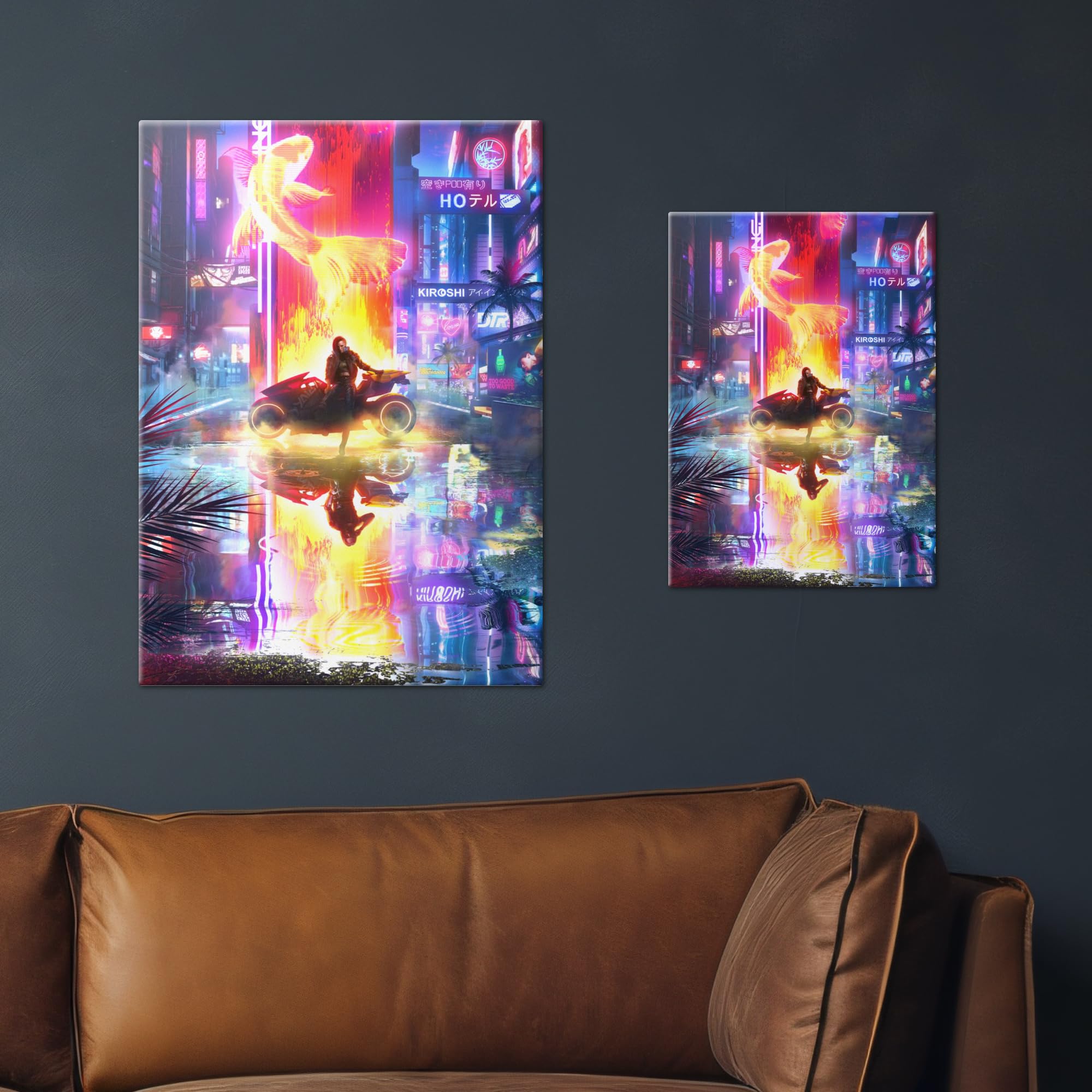 Displate - Poster in metallo - Wall Art - Cyberpunk 2077 - Phantom Liberty by Valeriia Reflection - Dimensione L - 67,5 x 48 cm Matt