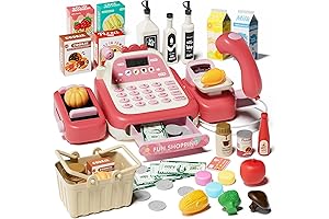49 PCS Kids Cash Registers w/Real Calculator for Ages 3+
