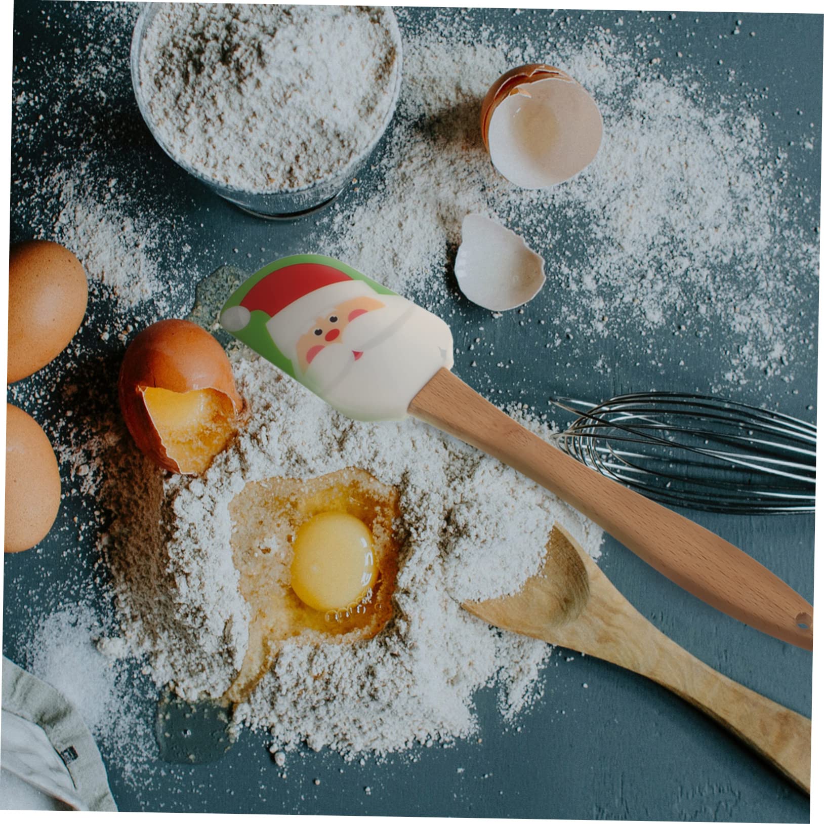 Alipis 4piezas Espátula de Silicona Navideña para Hornear y Repostería Raspador de Silicona Mango para Pasteles y Tartas de Fiesta