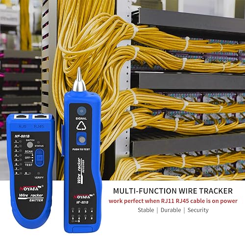 Miniatura 4 de NOYAFA Probador de cable de red, probador de red RJ11 RJ45 para teléfono, Ethernet, video, generador de tonos, metal, probador de cable Ethernet