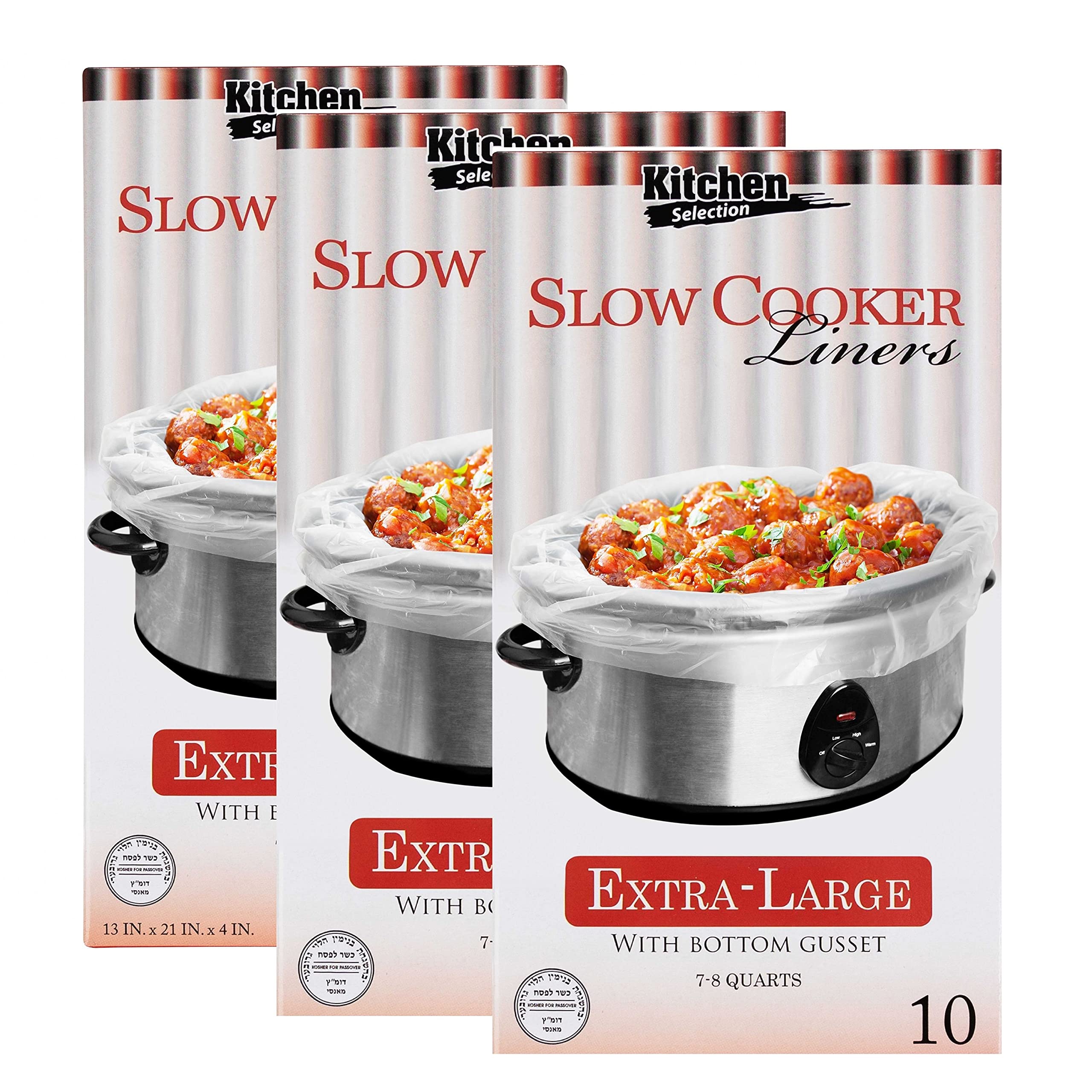 3 Pack : Party Bargains Multi-Use Cooking Bags Slow Cooker – Crock Pot Liners, Extra Large, 10 Count (3 Pack)