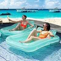 Vista 6 de Float Joy Tanning Pool Floats Adult Inflatable Tanning Bed for Backyard Lake Floats Tanning Pool Lounger Sunbathing Pool