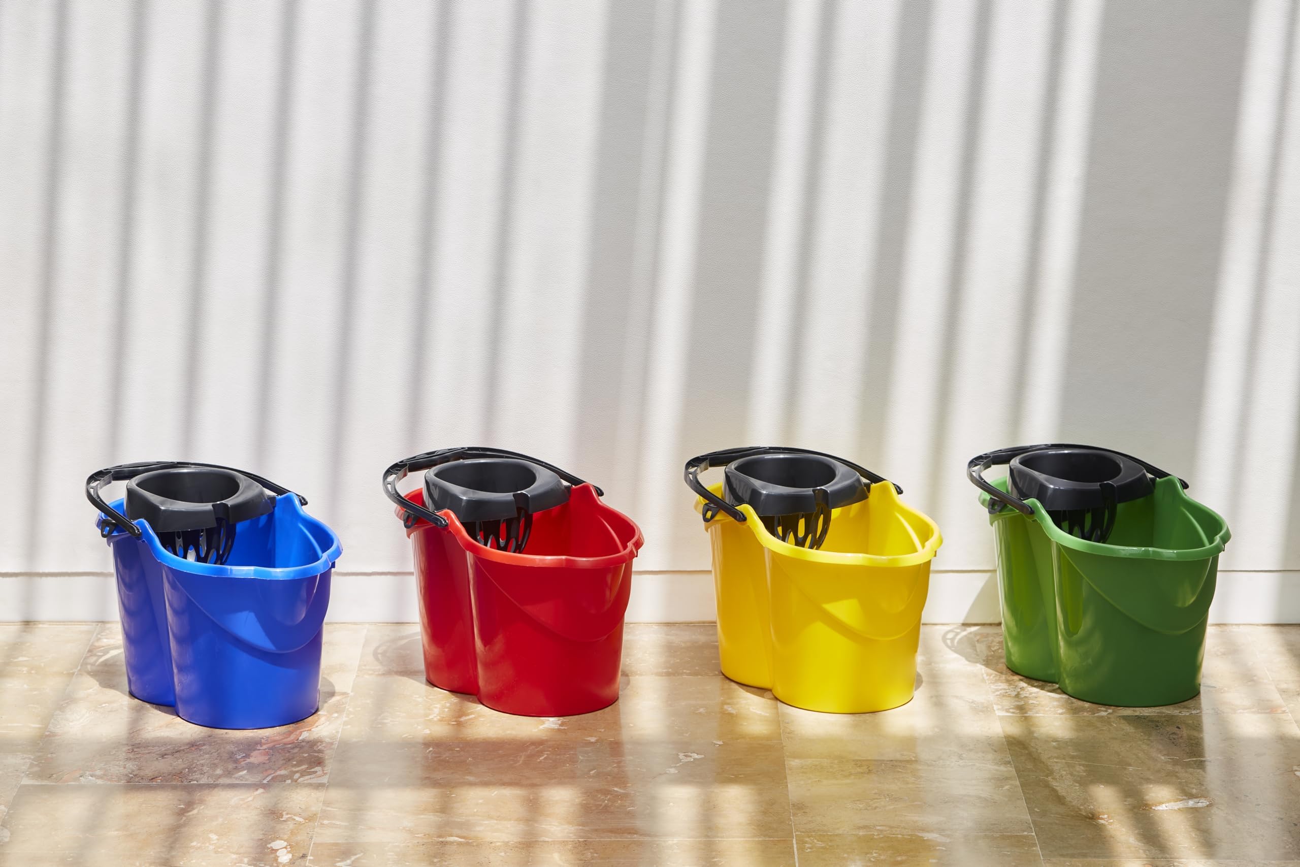 M2 Professional PA-M1082 Seau à Usage Intensif Avec Essoreuse Conique, Passoire, 3 Gal. US (12 Pintes), Bleu