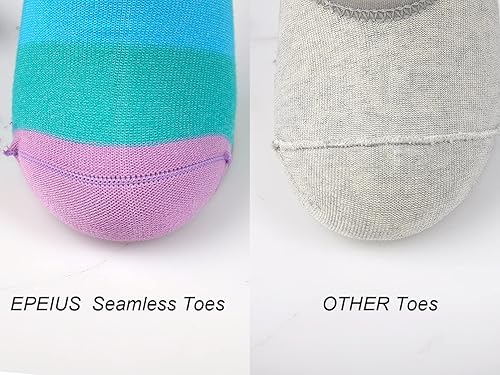 Miniatura 4 de EPEIUS Paquete de 5 calcetines sin costuras con rayas arcoíris para niñas Arco iris