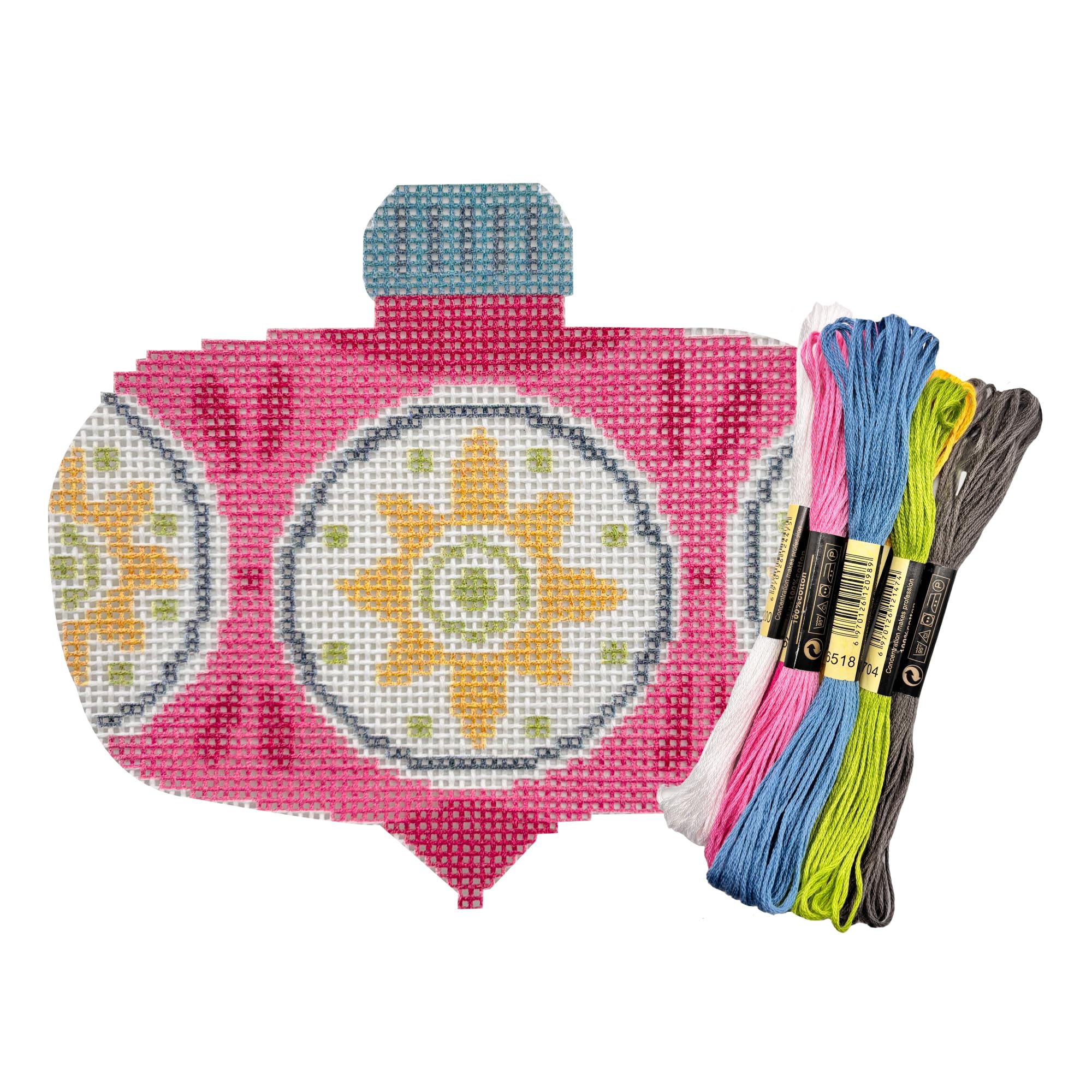Beginner Needlepoint Kits - Pink Vintage Ball -1