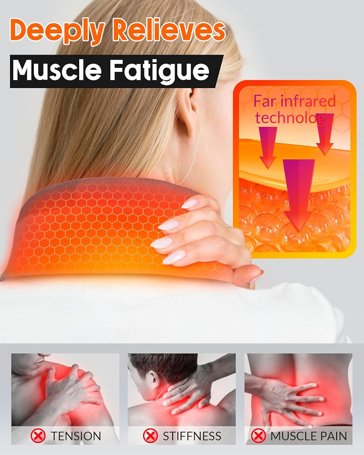 Genovega Heated Scarf Shawl for Women Men 6000mAh Rechargeable Portable Powered Electric Heating Neck Warmer Wraps Outdoor Travel Workout Essentials Accessories Winter Must Haves Pink Plaid - Image 3