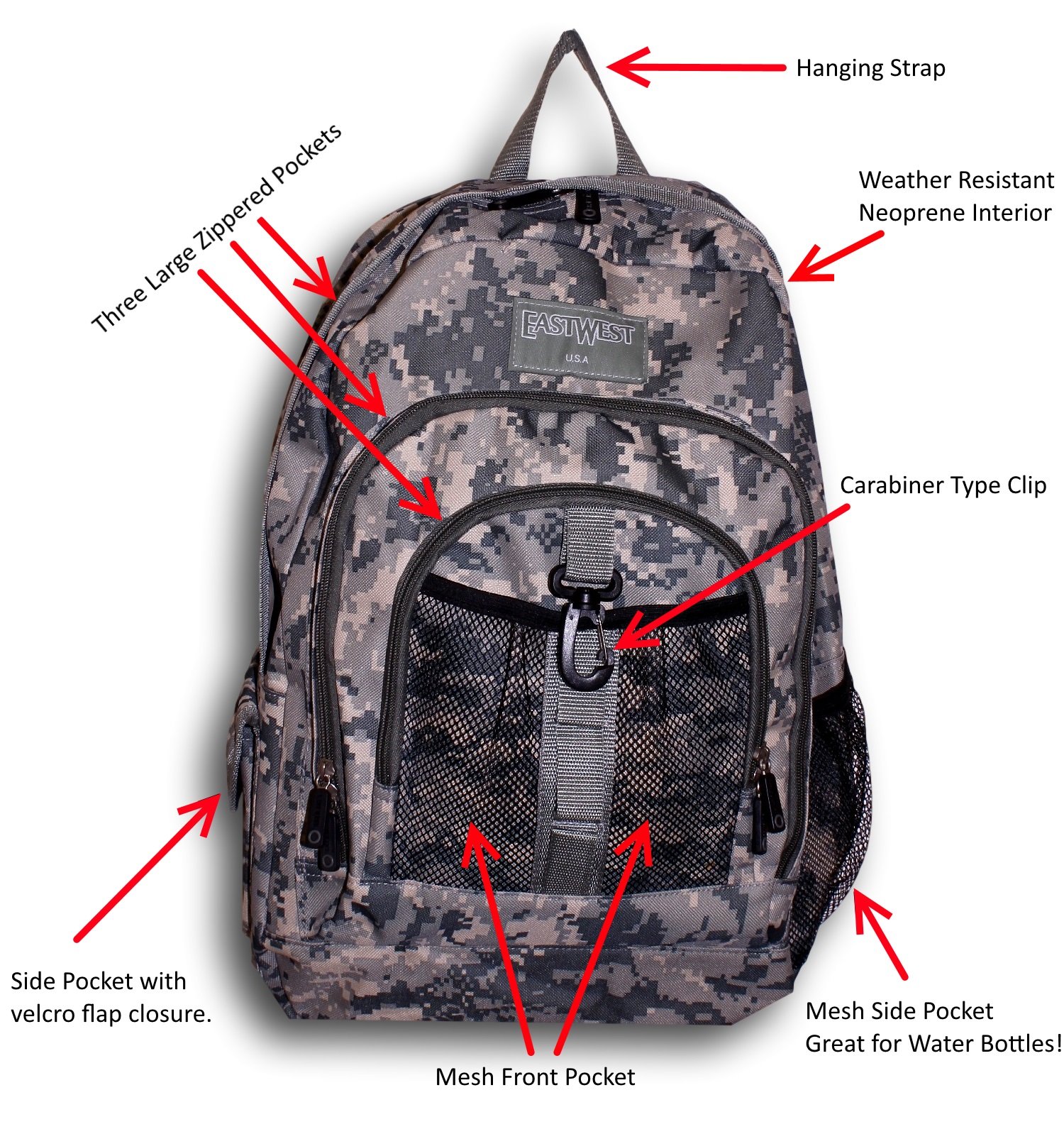 Amazon.com : East West U.S.A BC104 Military Sports Backpack