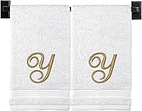 Vista 108 de Toallas de mano beige para baño, monogramadas, toallas turcas de algodón de lujo, bordadas en Estados Unidos, juego de 2, elige el color y la letra