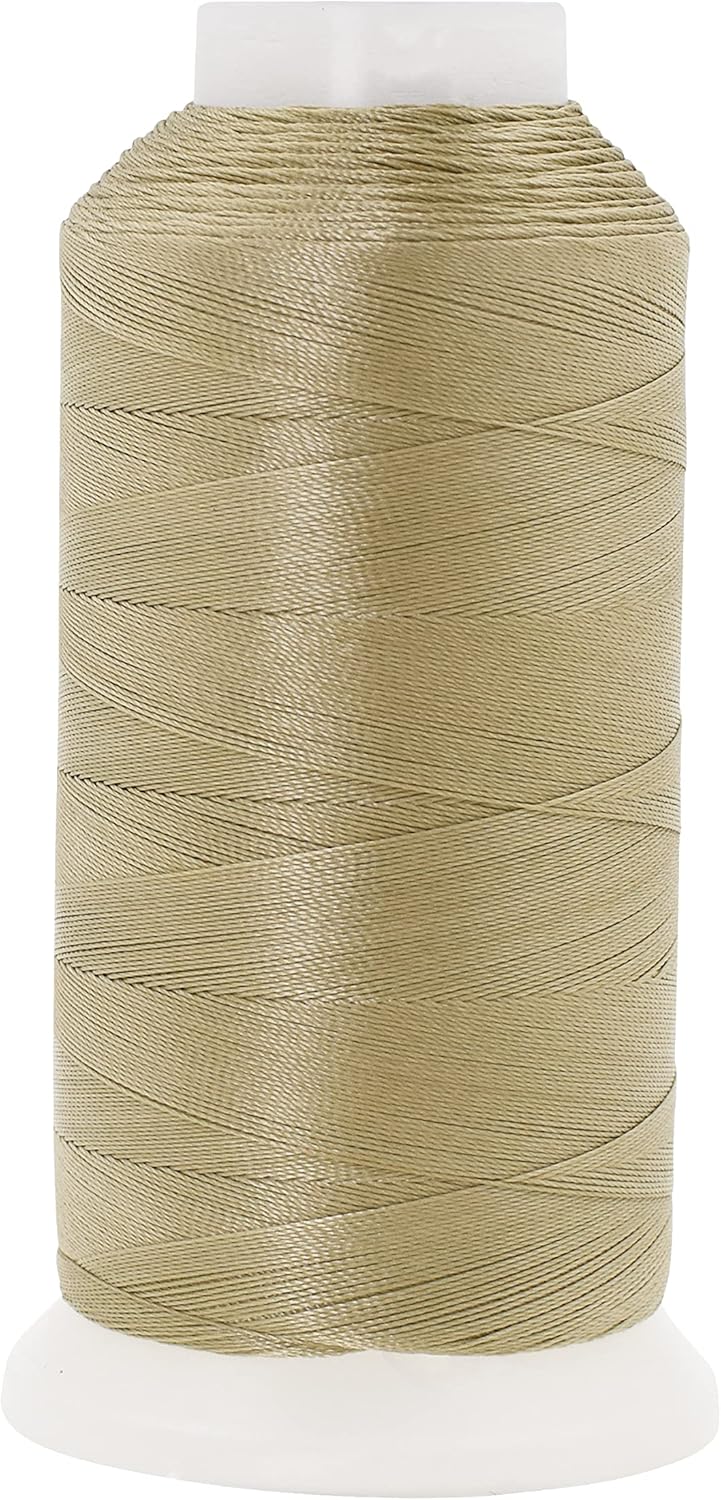 Mandala Crafts Beige Heavy Duty Thread - #69 T70 210D/3 1500 Yds Polyester Thread for Sewing Machine Outdoor Marine Jeans Leather Thread Drapery Upholstery Thread product image