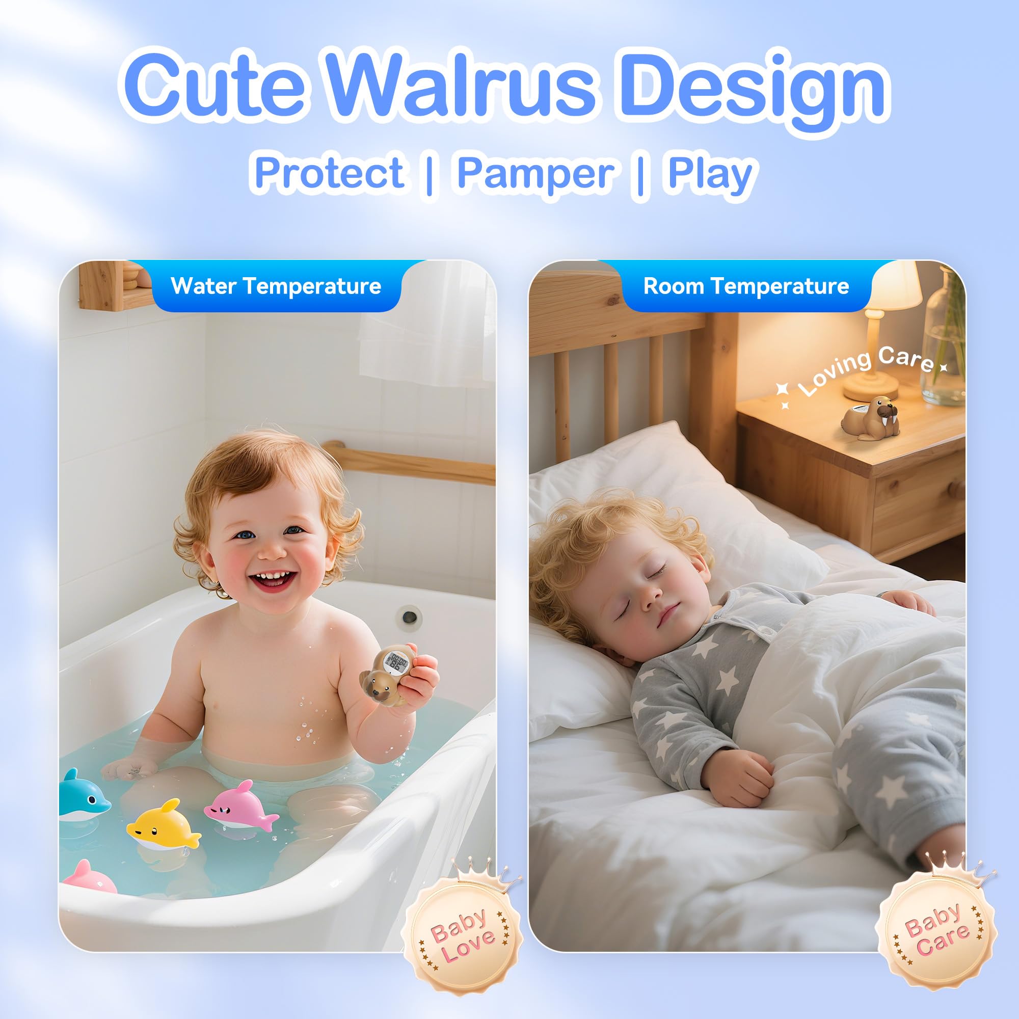Baby-Badethermometer für Badewanne, Raum, Wassertemperatur, Baby-Badewanne, schwimmendes Spielzeug, Kinder-Badezimmersicherheit, digitales LCD mit Timer