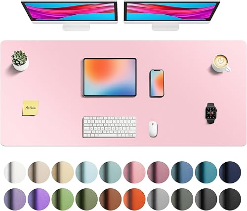 Miniatura 100 de Aothia - Protector de escritorio de cuero sintético, base para mouse, superficie antideslizante e impermeable para escribir y para laptop, para