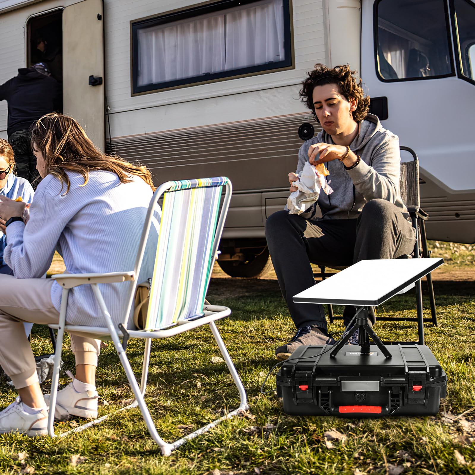 AMAZEAR Starlink Mini Accessories Waterproof Hard Case, torba do przenoszenia dysków Starlink, kompatybilna ze stojakiem, zasilaczami, kablami i innymi akcesoriami.