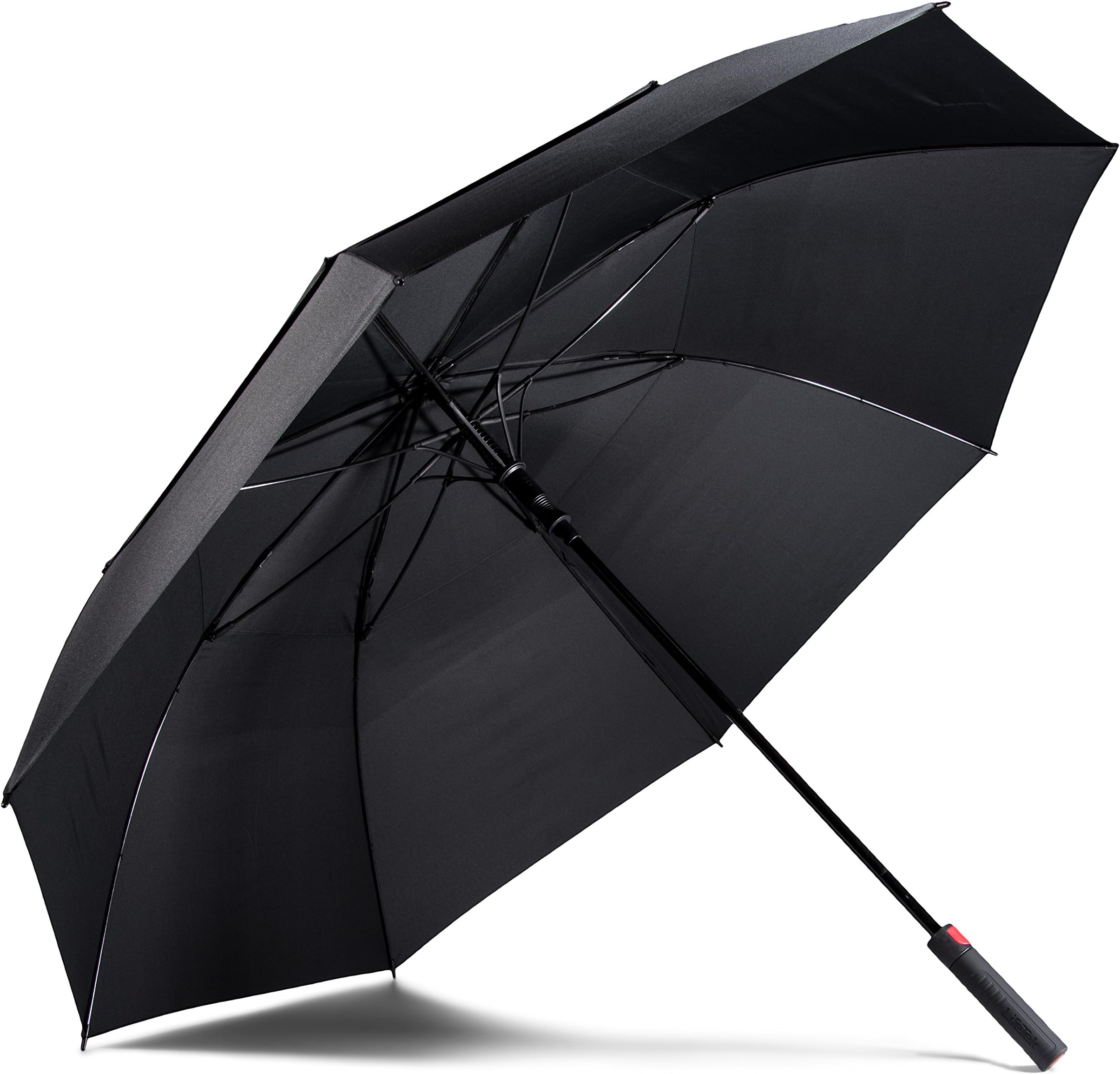 LifeTek Hillcrest Golf Umbrella - Extra Large Double Canopy, 62 Inch Coverage with Automatic Open, Windproof - Fast Drying Teflon Canopy