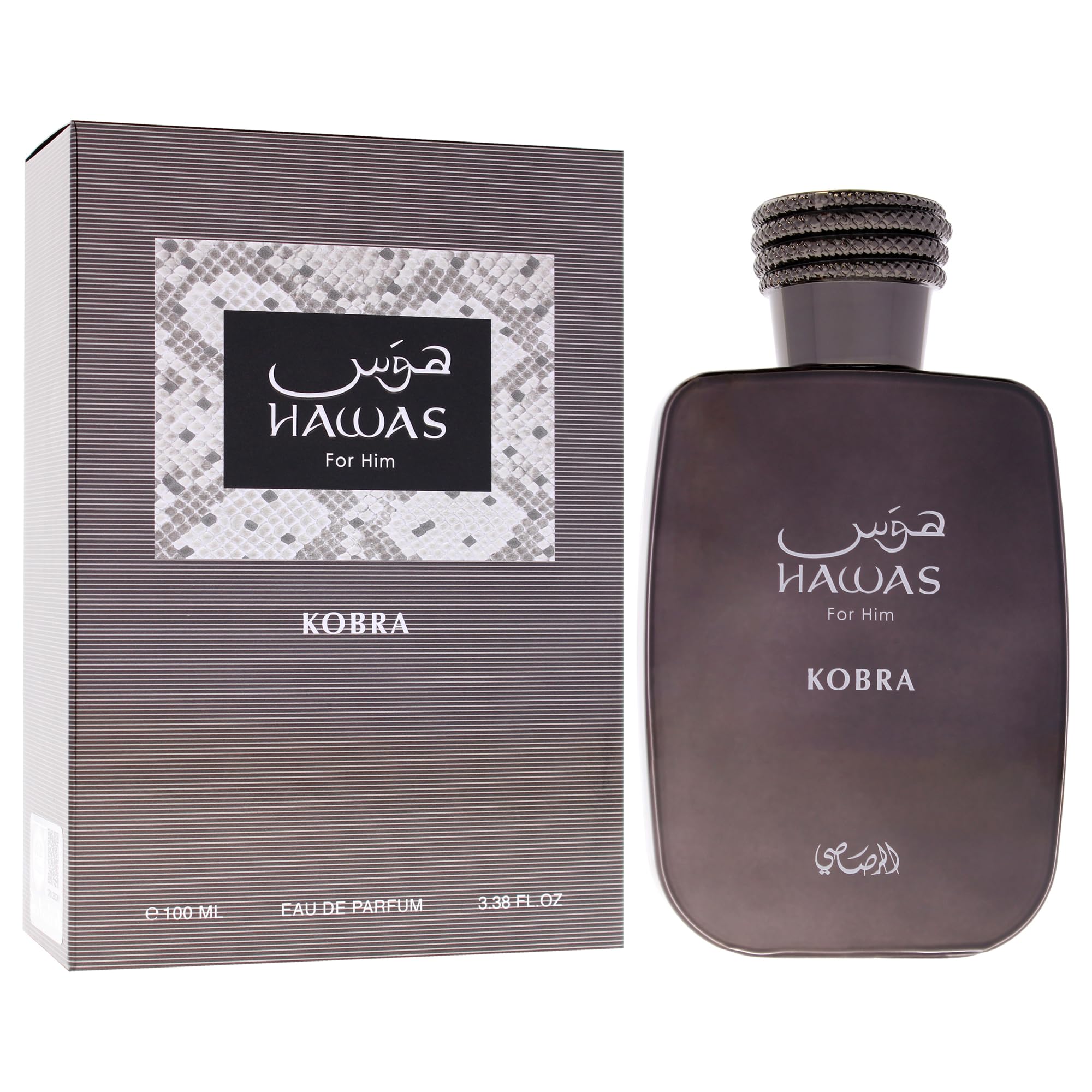 Rasasi Eau de parfum Hawas Kobra - Pour homme - 100 ml | Citrus, Spicy, Woody, Amber - Eau de parfum en flacon vaporisateur longue durée pour homme, 100 ml