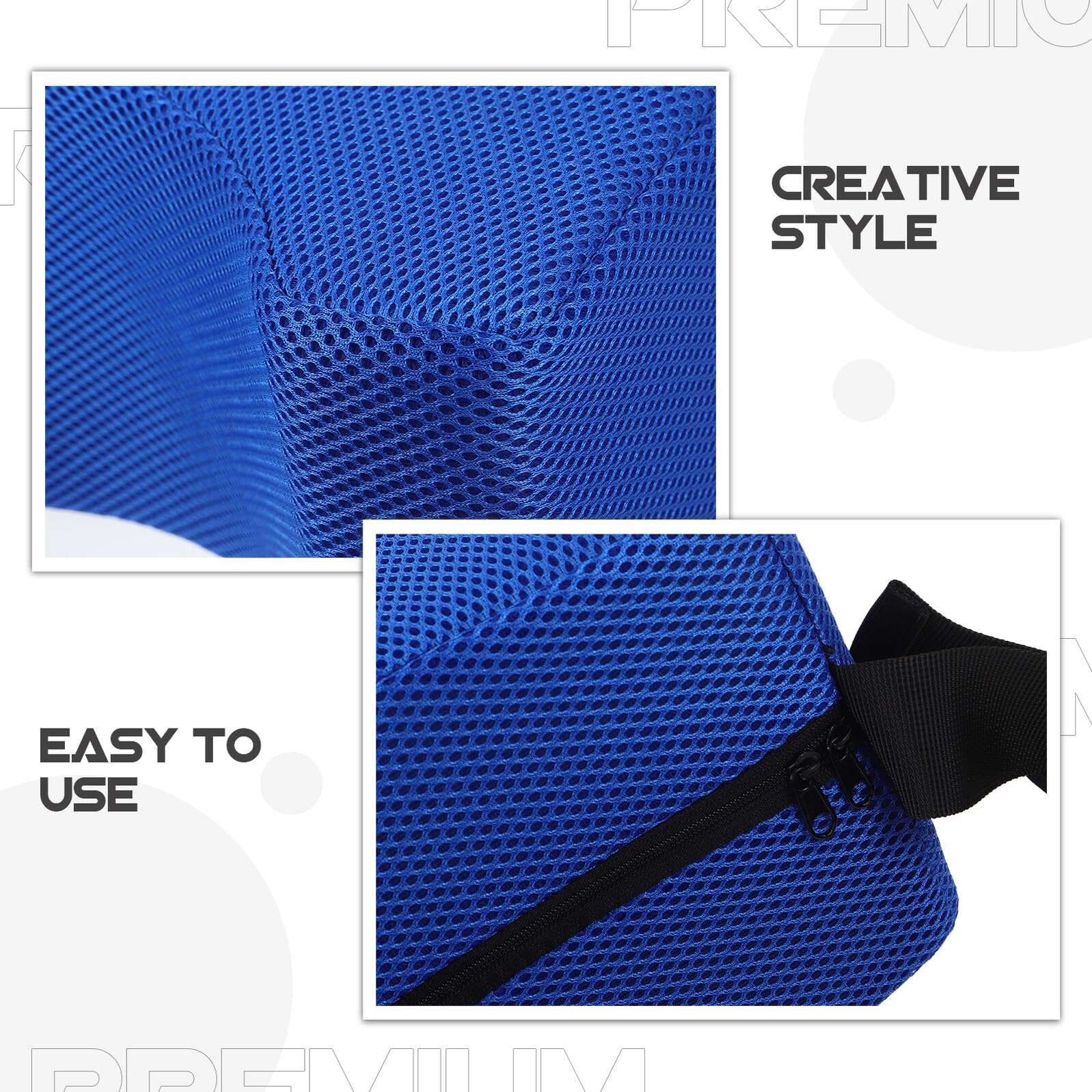 Almohada de Apoyo Cabeza Ajustable para Silla de Ruedas, Cojín Ergonómico Espuma de Alta Densidad, Reposacabezas Azul para Personas Mayores y Uso Diario