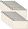 Legigo Blank Canvas Bag Zipper Pouch Makeup Bags Bulk - Multi-Purpose Canvas Pencil Pouch with Sturdy Zipper, Cosmetic Bag Travel Toiletry Bag for DIY Craft Projects, Storage (8.3 x 5 inches)