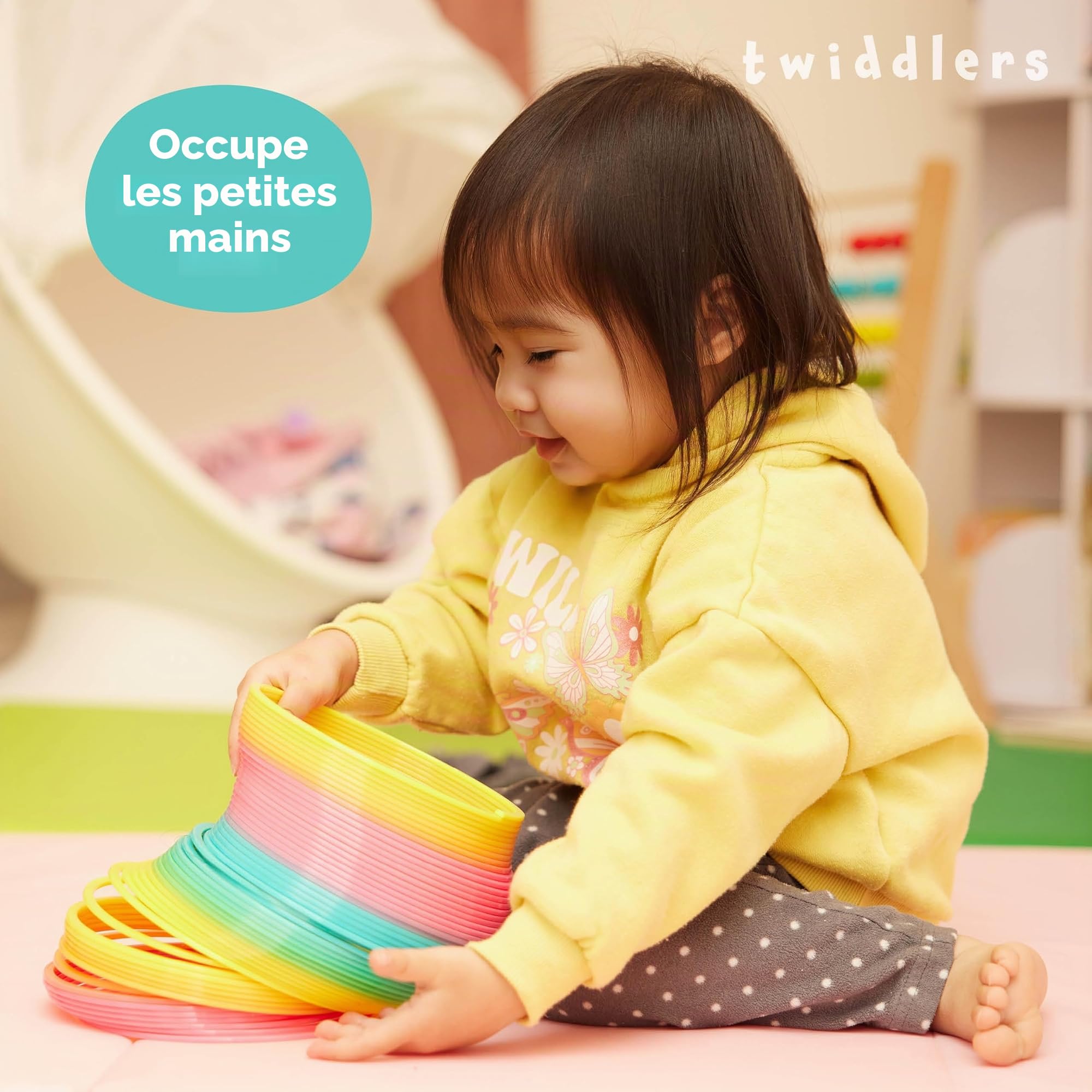 THE TWIDDLERS Géant Jouet à Ressort Arc-en-Ciel pour Enfants - XXL 15cm - Ressort Magique - Cadeau Anniversaire & de Noël pour Enfants, Garçons & Filles