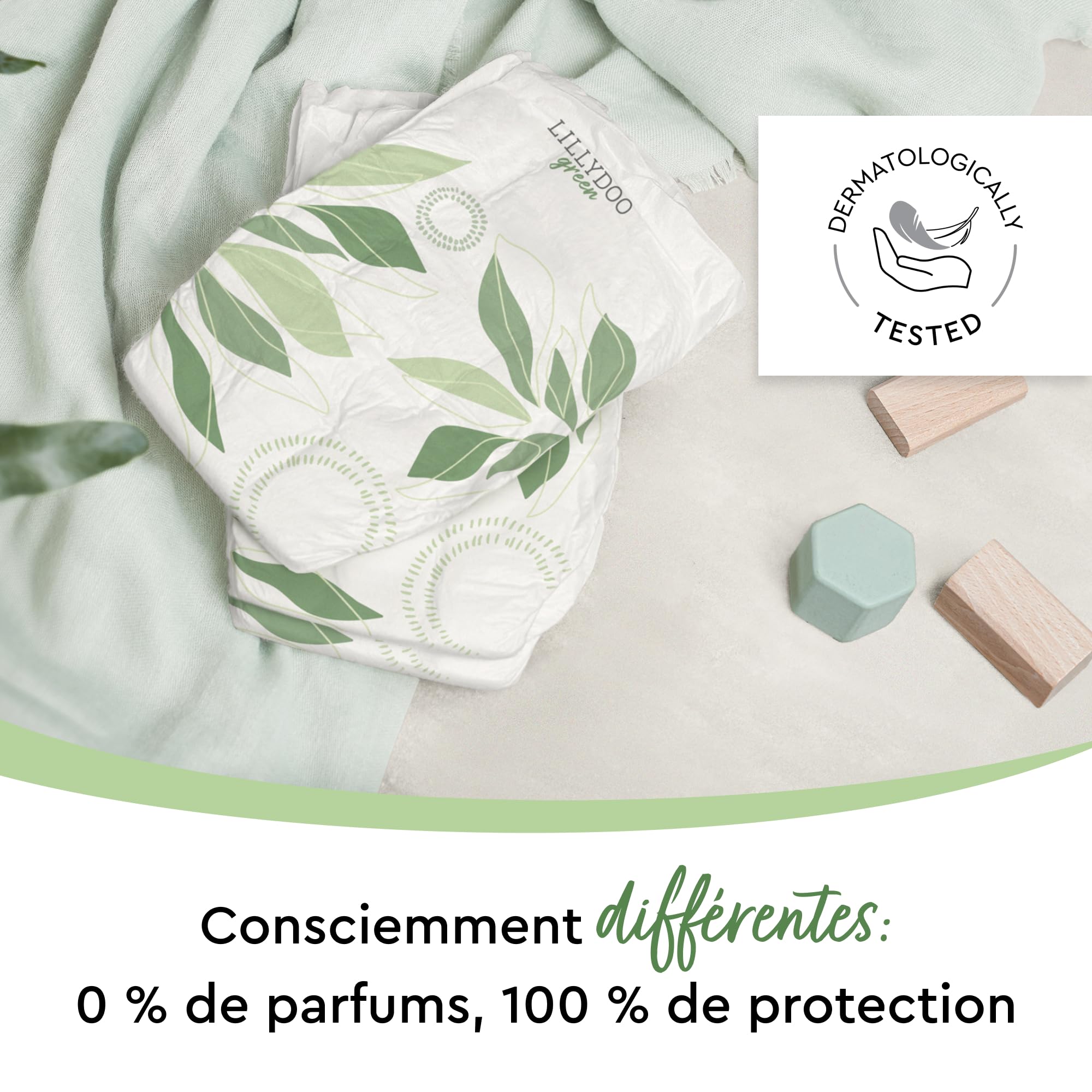 LILLYDOO green - Couches Bébé Respectueuses de l'Environnement, Taille 3 (6-10 kg), Box mensuelle (165 pièces)