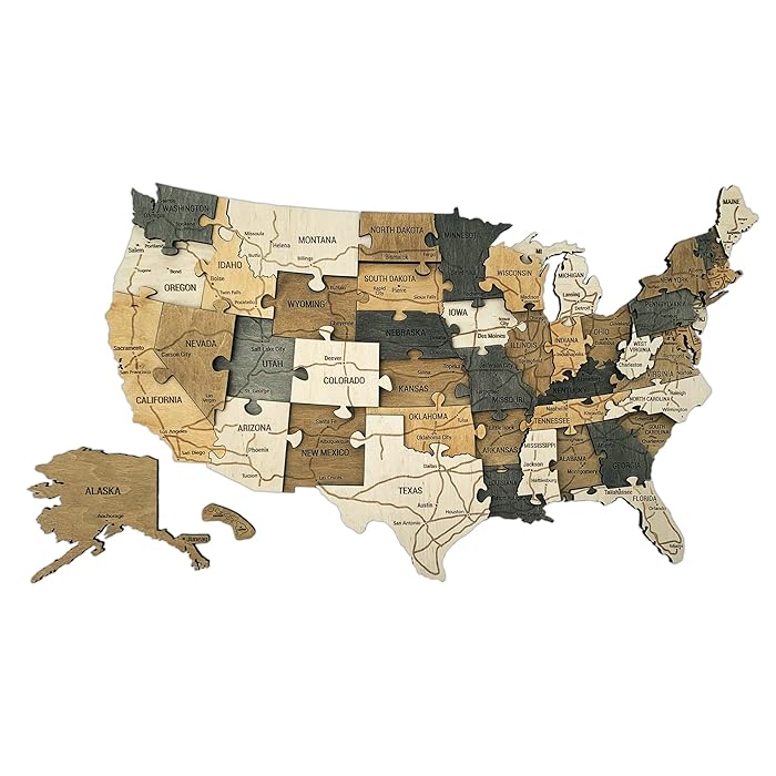 Buy Wood Map of the United States - 81M5knhPObL.SS700 