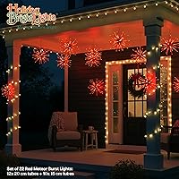 Vista 3 de Holiday Bright Lights LED 20" Interior/Exterior Meteor Burst Combo A - Rojo