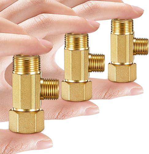 Divisor de adaptador de línea de agua de latón para refrigerador, válvula de línea de suministro de nevera con conexión de compresión de 14 pulgadas