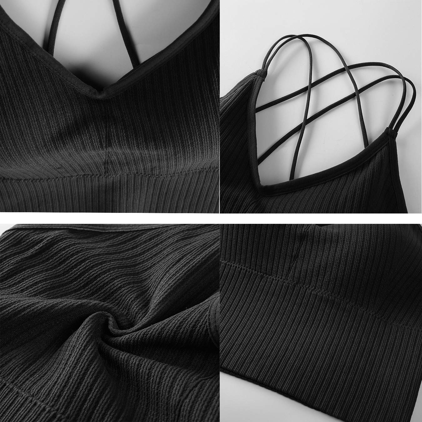 heekpek Reggiseno Sportivo Donna Sport Push Up Bustier Elasticità Spaghetti Reggiseno Top con Spallacci Imbottiti e Incrociati Bralette Lift Yoga Bra per Ginnastica Corsa Jogging