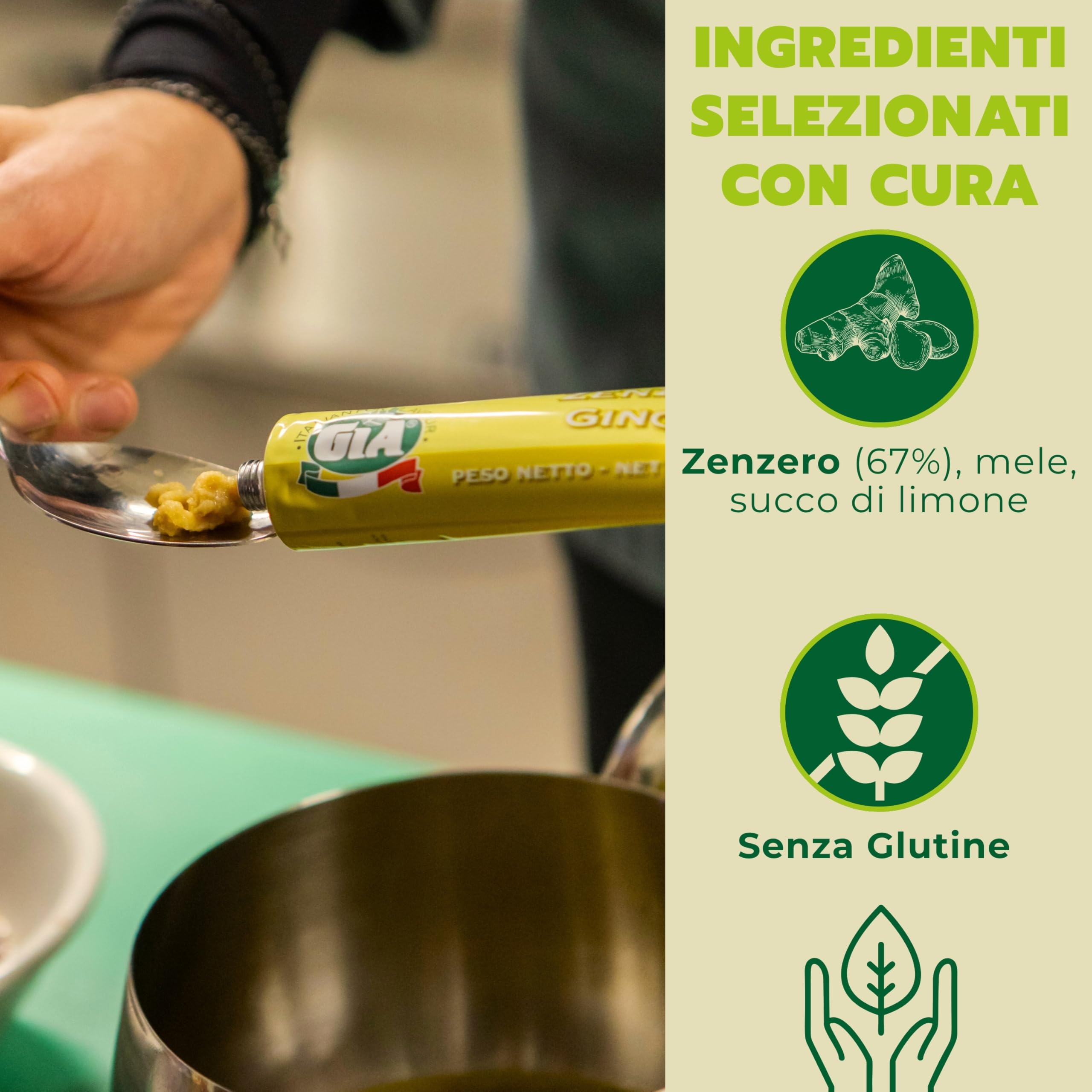 GIA Zenzero in Pasta, 12 Tubetti da 80g - Senza Glutine