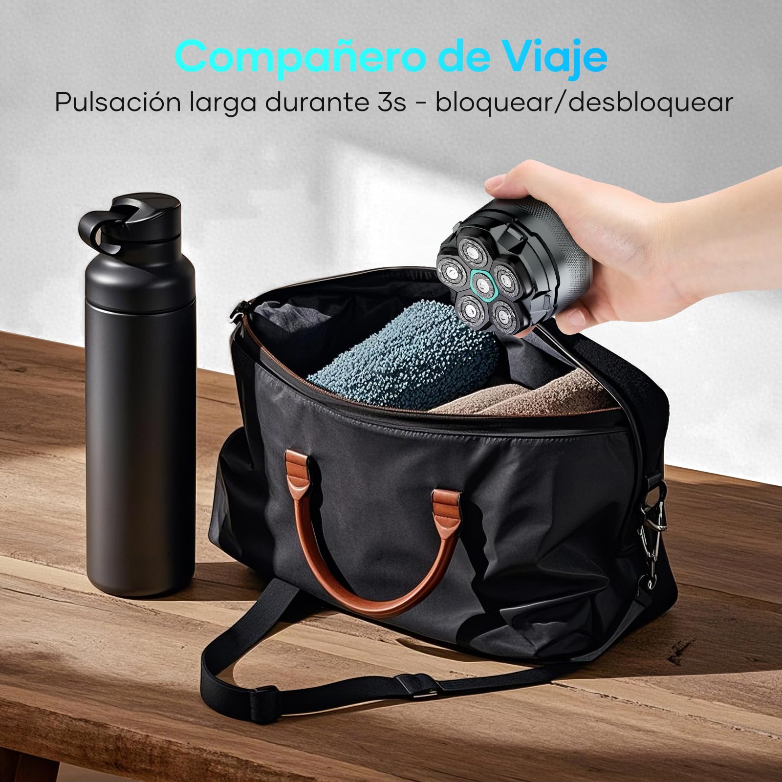 Afeitadora Cabeza Hombre, kensen Maquina Afeitar Hombre para Calvo, 6D Cabezales Maquina para Afeitar Cabeza en Seco y Húmedo con Pantalla LED, 180 mins Uso, IPX6 Impermeable, USB-C