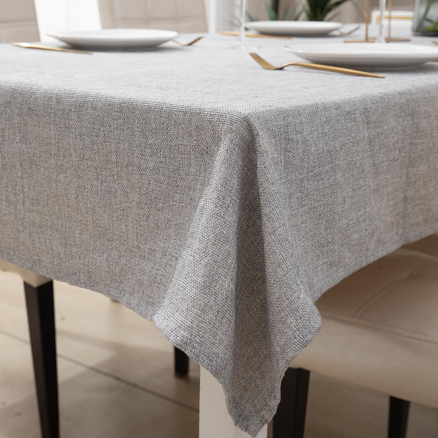 HOKIPO IN362-GRY Poly Jute geometric Rectangular Dining Table Cloth 4 Seater 50x60 Inches, Grey,Pack of 1 (B093DPTLSL) Amazon Price History, Amazon Price Tracker