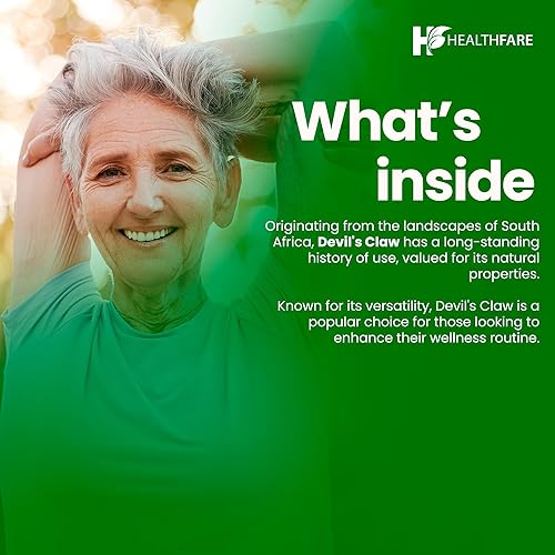 Miniatura 6 de Suplemento de hierbas Devil's Garra, extracto de 2600 mg | 120 cápsulas vegetales | Apoya las molestias de la espalda baja | Fórmula de máxima