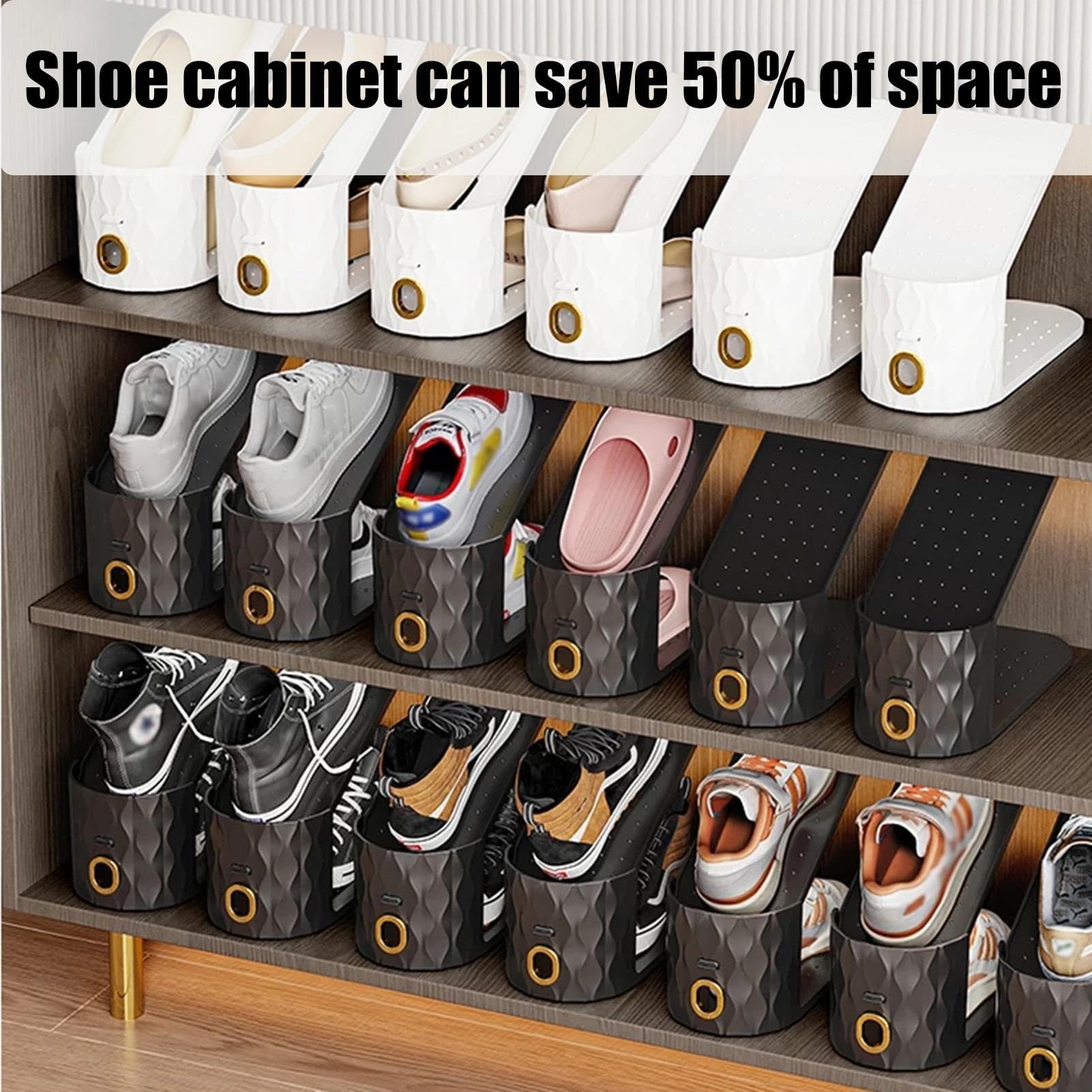 Organizer Pieghevole per Slot per Scarpe a Doppio Strato, impilatore per