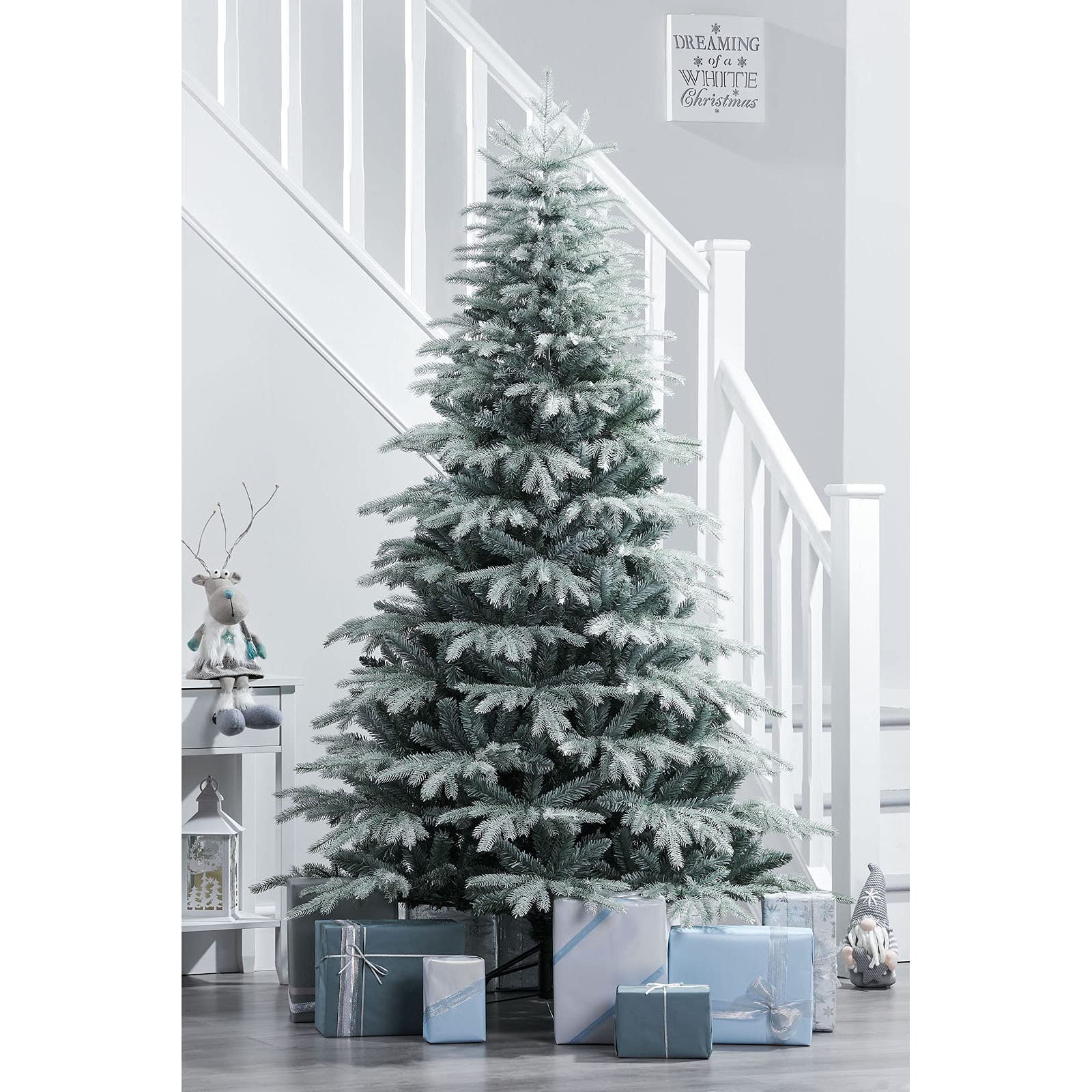 WeRChristmas Frosted Siberian Mixed Pine Christmas Tree, White, 7 ft / 210 cm