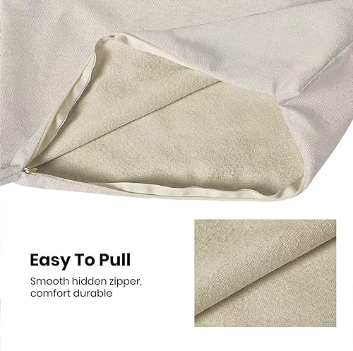 Miniatura 7 de Juego de 2 fundas de almohada bohemias de 18 x 18 pulgadas a rayas marrones y grises, fundas de almohada decorativas rústicas abstractas de lino