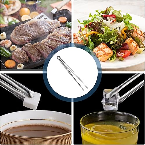 Miniatura 4 de Beatcreat Pinzas de cocina, pinzas para parrilla, pinzas de cocina de acero inoxidable, pinzas de cocina, pinzas de alimentos, pinzas para servir,