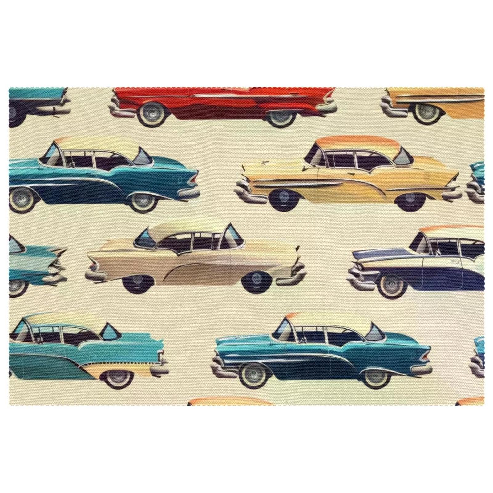 Set de table voiture vintage antidérapant résistant chaleur table salle à manger x6