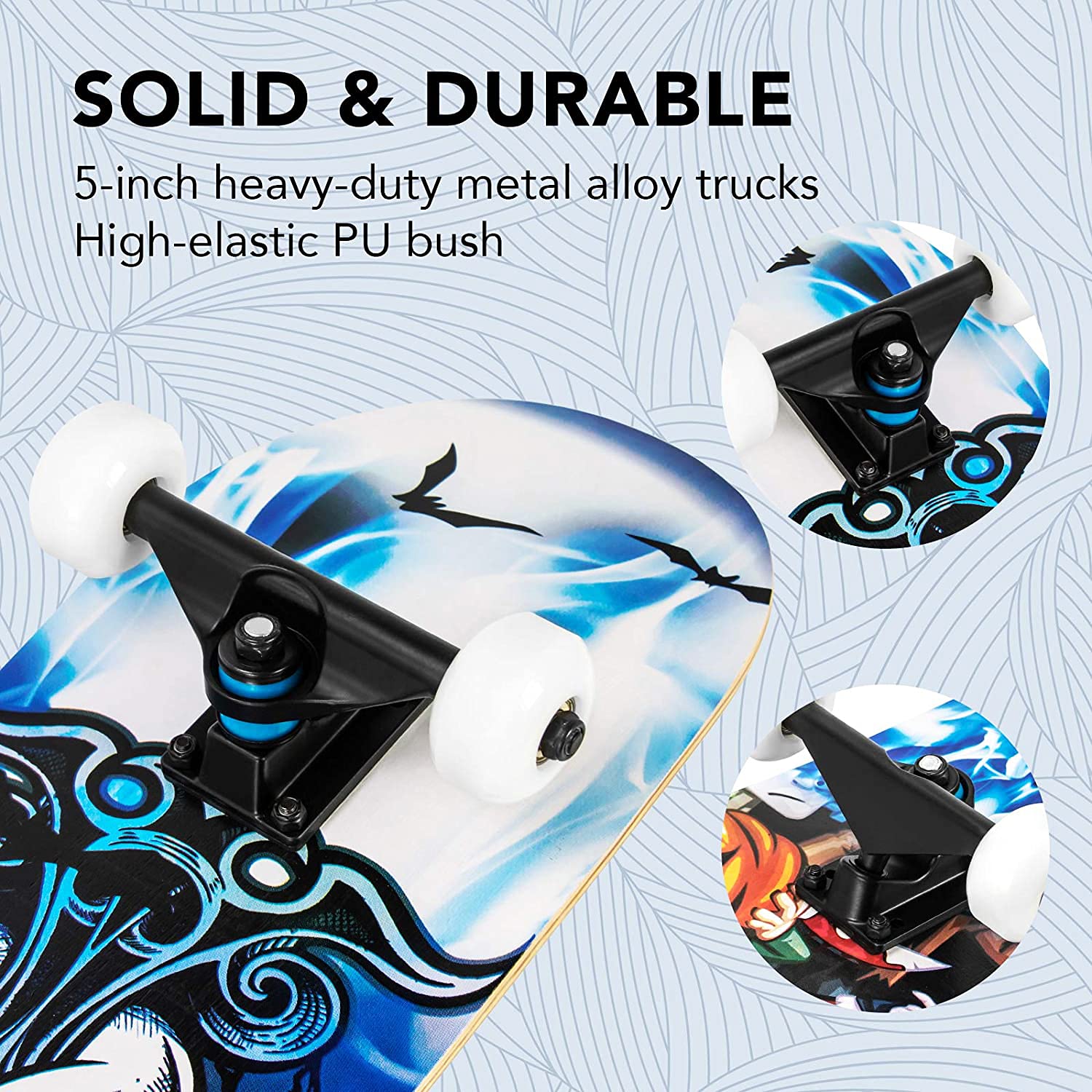 Skateboards Pro 31 inches Complete Double Kick Deck Concave
