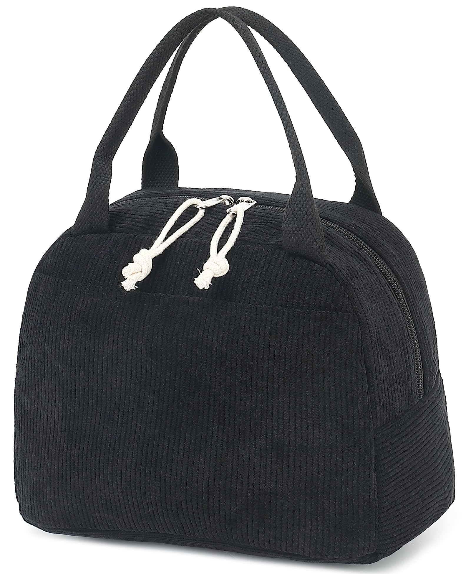 Bluboon Lunch Bag for Women Men Cute Corduroy Lunch Tote Bags Reusable Insulated Lunch Box Large Capacity Reusable Insulated Cooler for Work Picnic or Travel