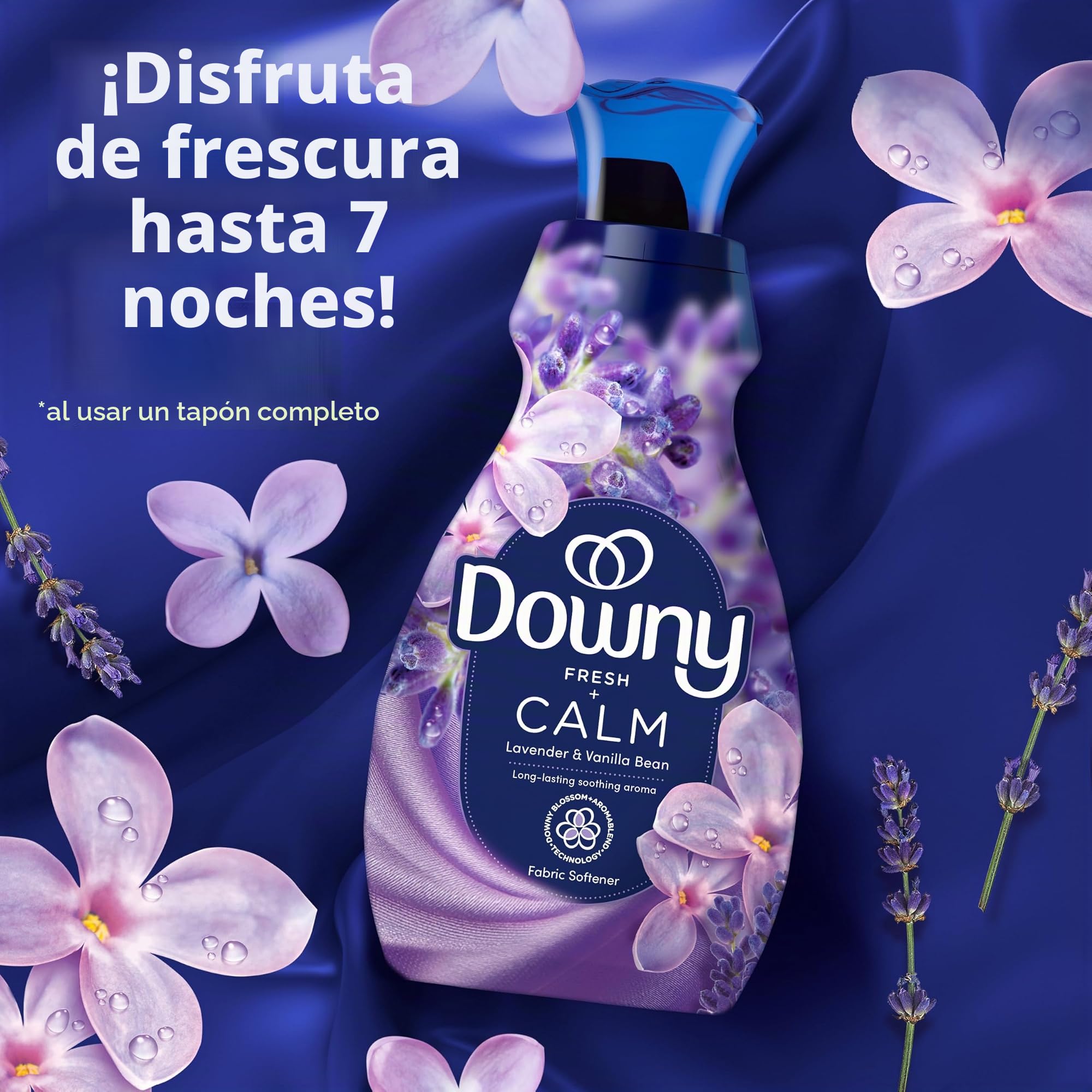 Downy Infusions - Suavizante de tela para ropa líquido, aroma tranquilo, lavanda y vainilla, 56 onzas líquidas (paquete de 2)