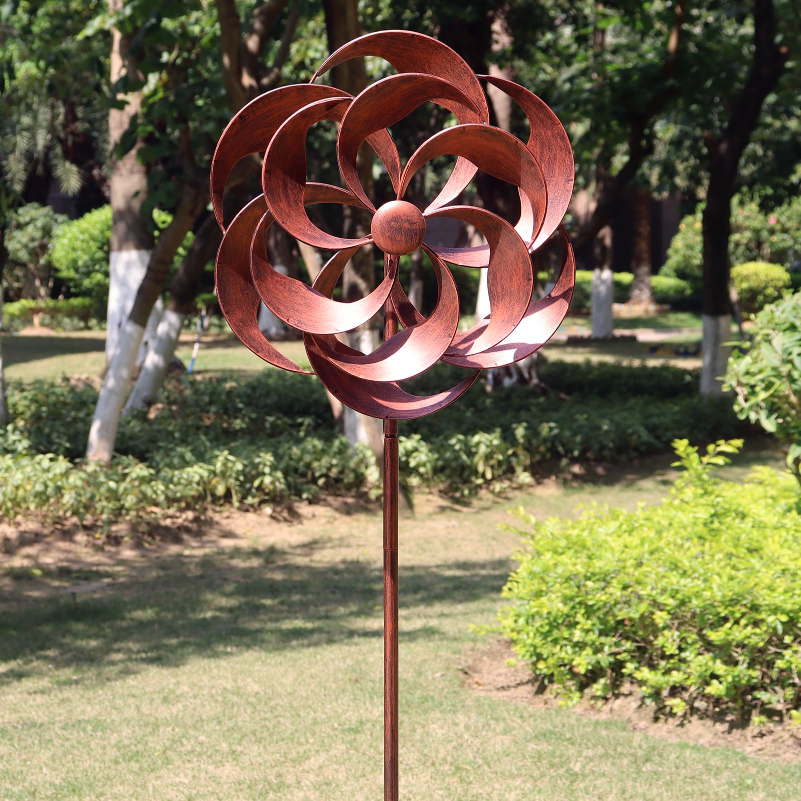 Windspiel für den Garten, Weidenblätter, Metall, Outdoor-Dekoration | Um 360 Grad drehbar, klassisches Design, 160 x 33 cm
