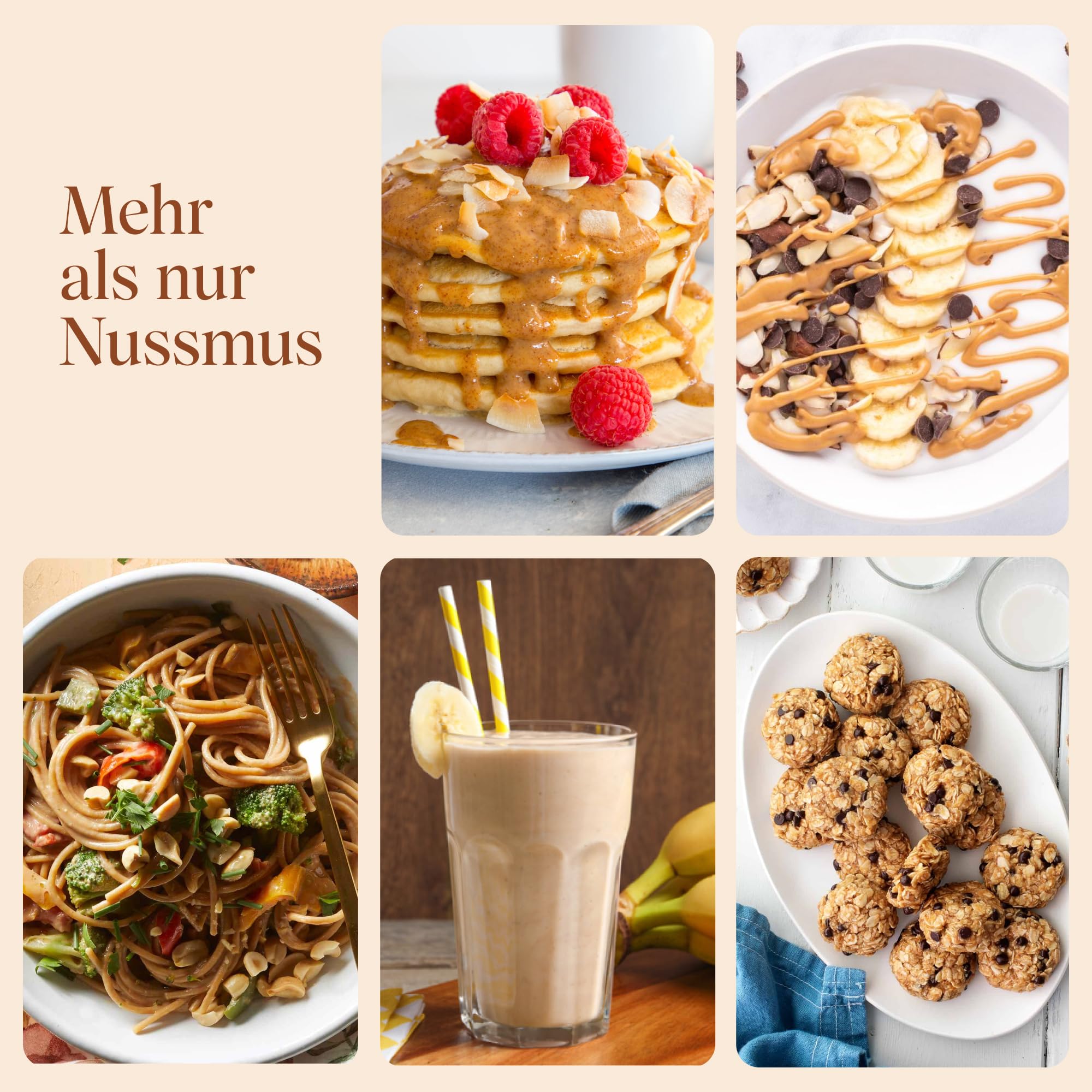VETAIN Bio Erdnussmus Cremig - 100% Bio-Erdnüsse - Vegane Erdnussbutter - Reich an Protein & Ballastoffen - Ohne Zucker & Palmöl - Perfekt als Topping für Müsli, Porridge (3 x 500g)
