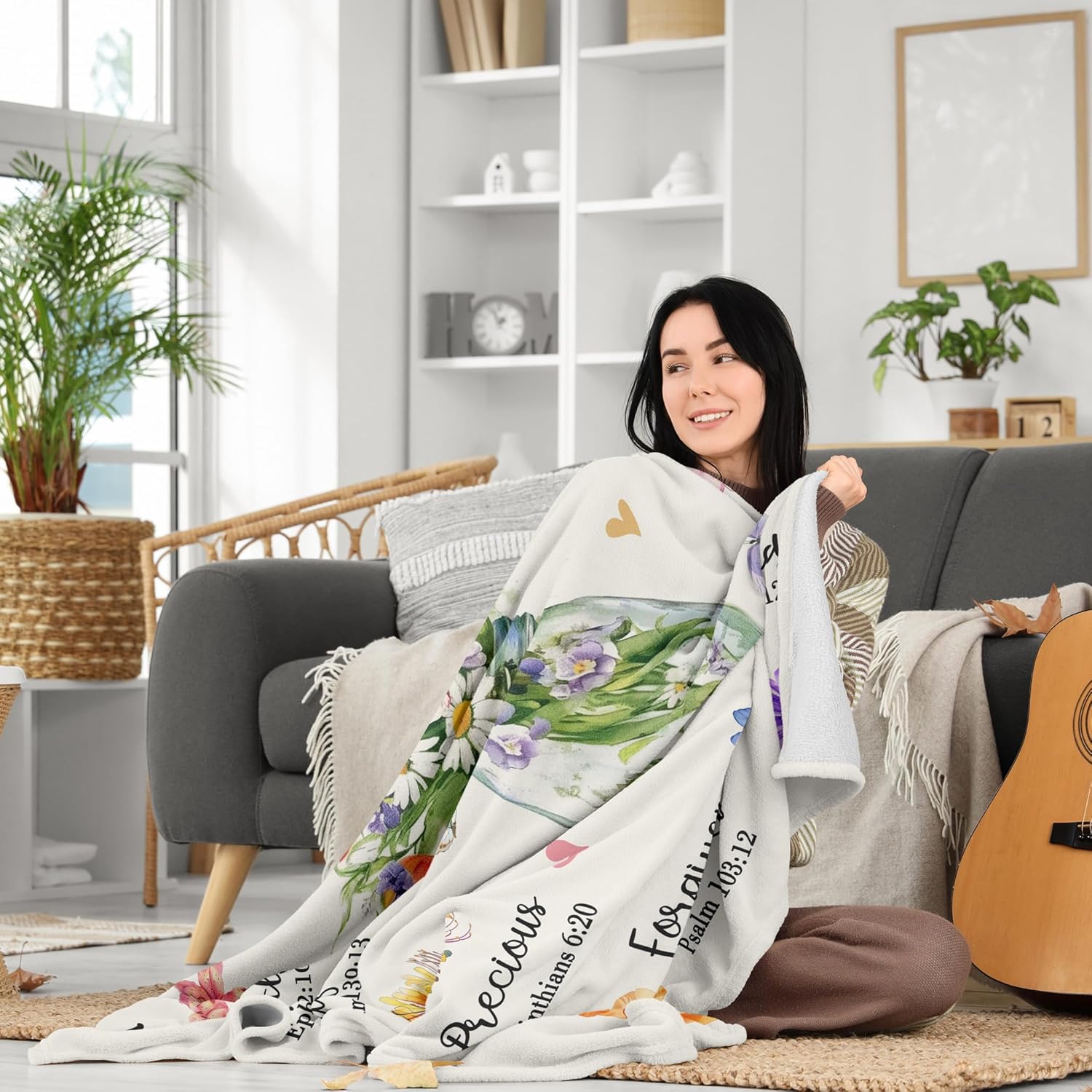 Julazy Christian Gifts for Women Blanket 50"X60", Gifts for Christians/Catholic God Says You are Blanket with Flowers, Baptism, Religious, Inspirational, Confirmation Gift for Girls Kids - Image 4