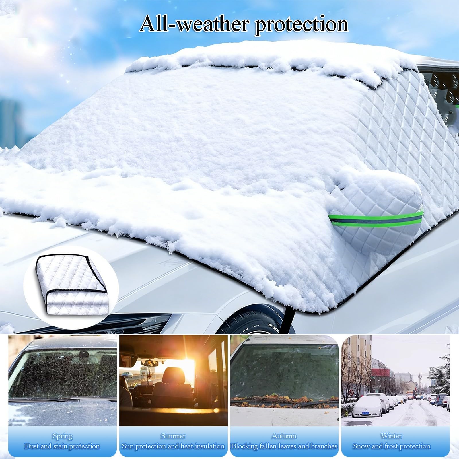 Frontscheibenabdeckung Schneeschutz für Skoda Fabia (1999-2022), Auto Windschutzscheibe Abdeckung Eisschutzfolien Frost Guard Winter EIS Frost Staub Sonne, Silber